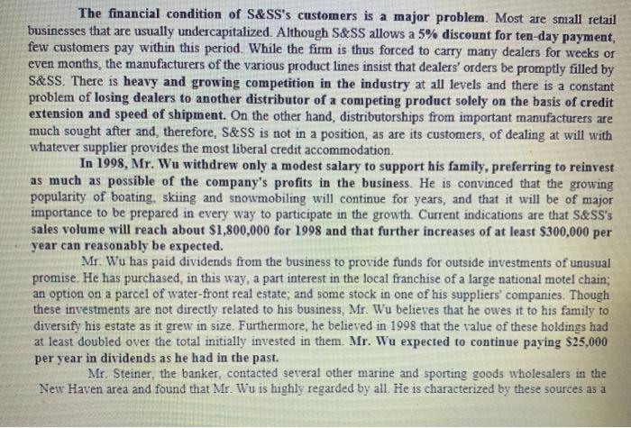 find all the other questions for your reference Sea & Snow Sports,