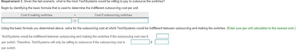 its final product. TechSystems incurred the following TechSystems does not yet know