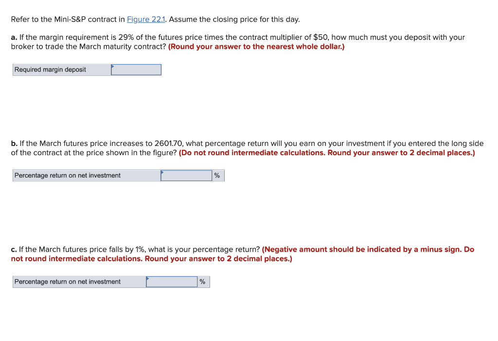Question 2 Assignment 11 Refer to the Mini-S&P contract in Figure 22.1.