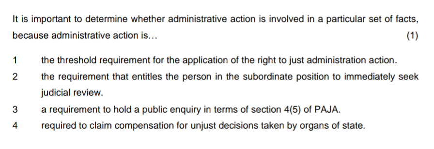  It is important to determine whether administrative action is involved in