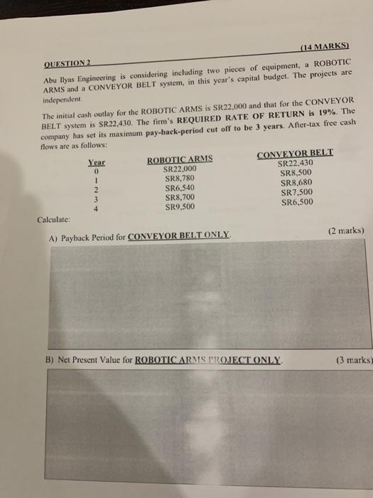  hand writing please (14 MARKS QUESTION 2 Abu Ilyas Engineering is