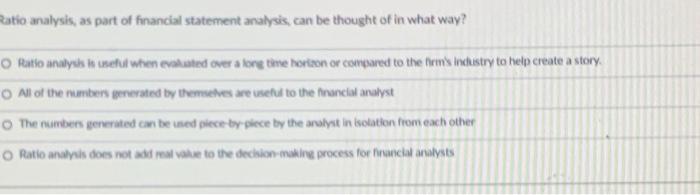 PLEASE BE FASTI WILL GUARANTEE A RATE ratio analysis, as part of
