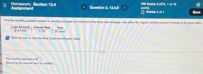  III Homework: Section 13.4 Assignment Question 2, 13.4.9 > HW Score: