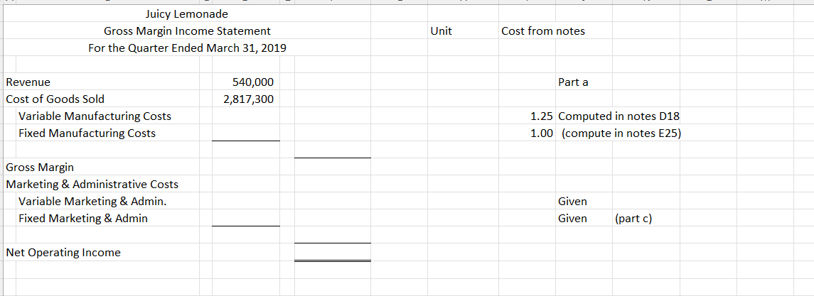 complete the gross margin income statment and the contribution margin income statement