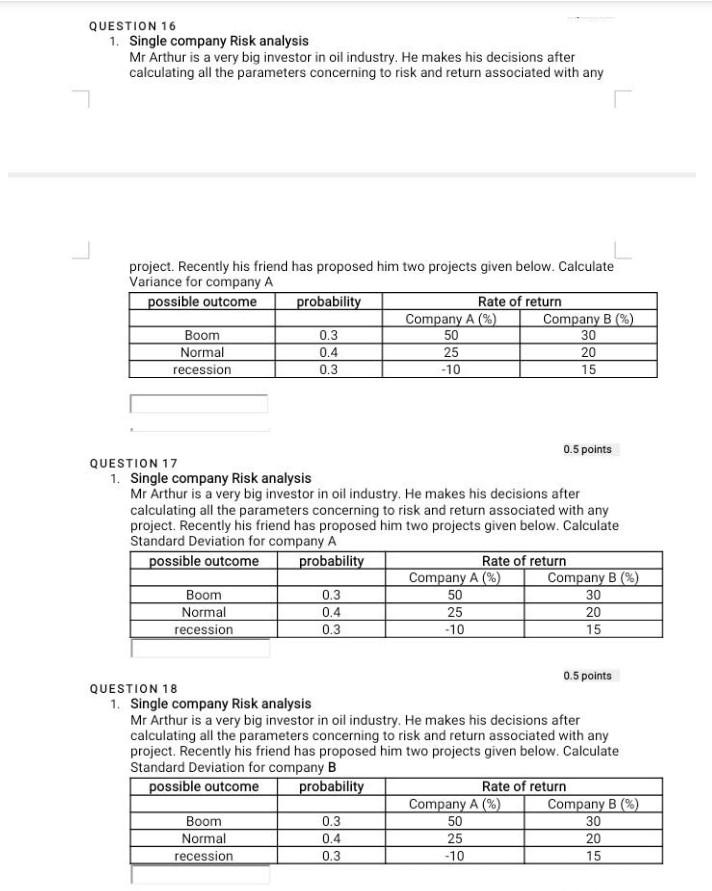 cash flows associated with these projects is as follows. The discount rate
