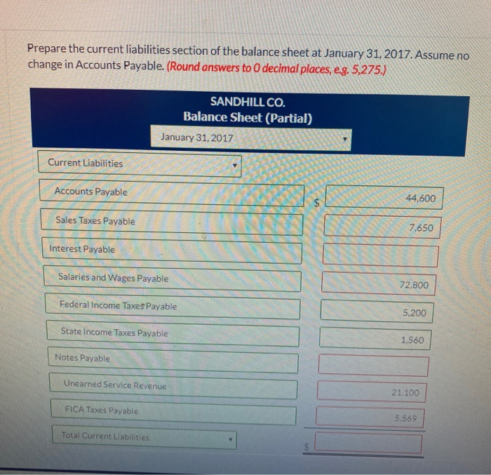 Co's accounting records contained these liability accounts. Accounts Payable Sales Taxes Payable