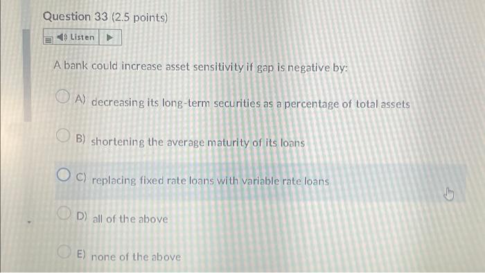 assets and liabilities C) risk associated with the change in interest rates
