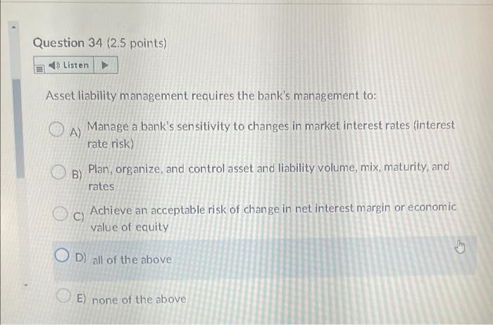 across various maturities D) risk associated with customers' ability to alter the