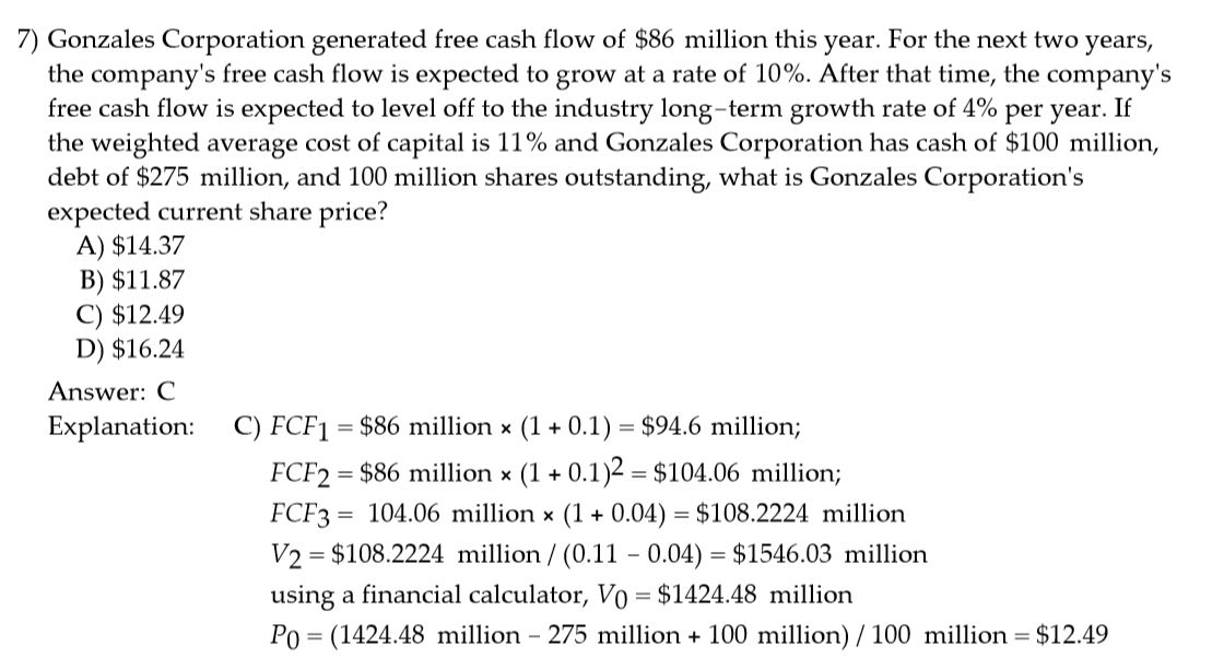  Please SHOW HOW to find V0=$1424.48 using a financial calculator. 7)