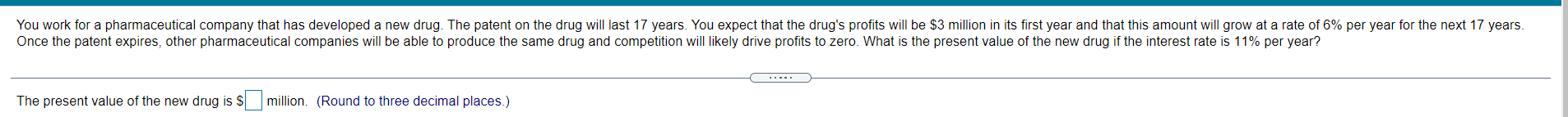 Not sure how to solve this problem. You work for a pharmaceutical