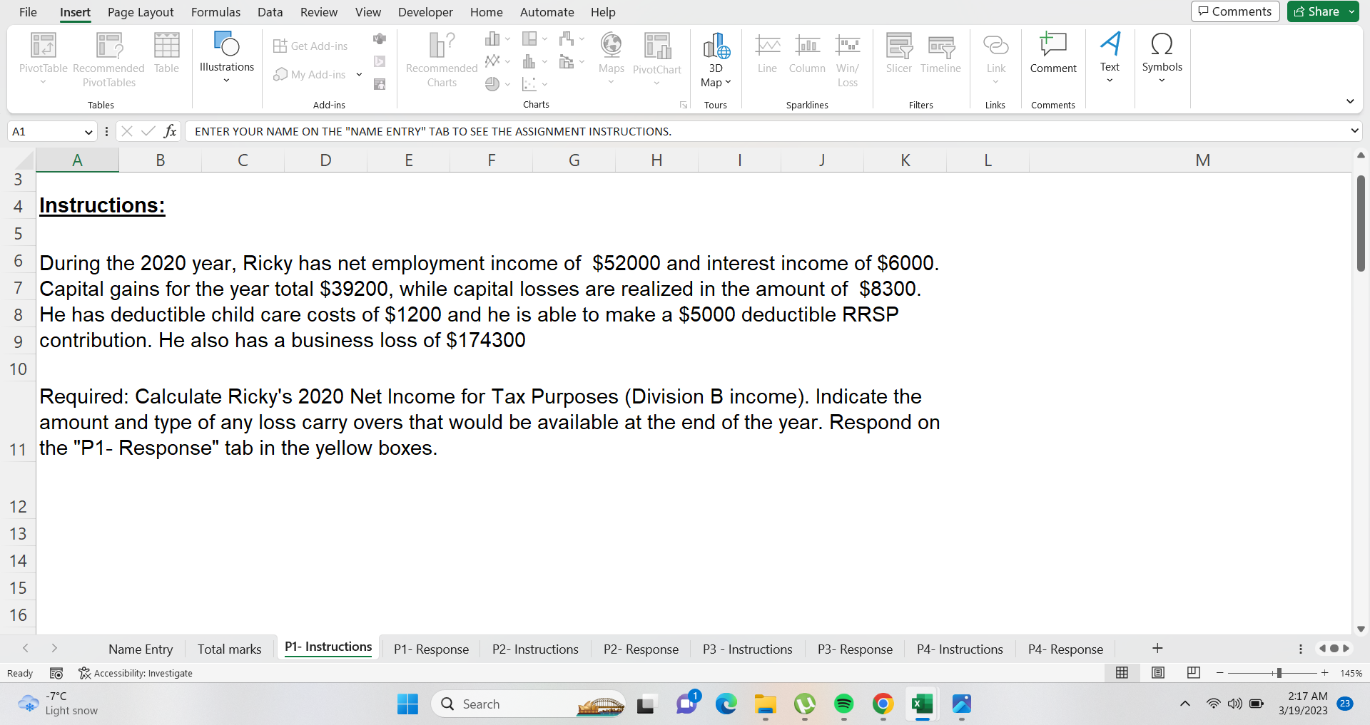 Please read the instruction and fill out the yellow boxes in the