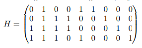 Codification and decodification Let C be the linear code of length 9