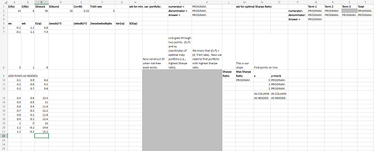 This assignment is to be done in Excel. You are interested in