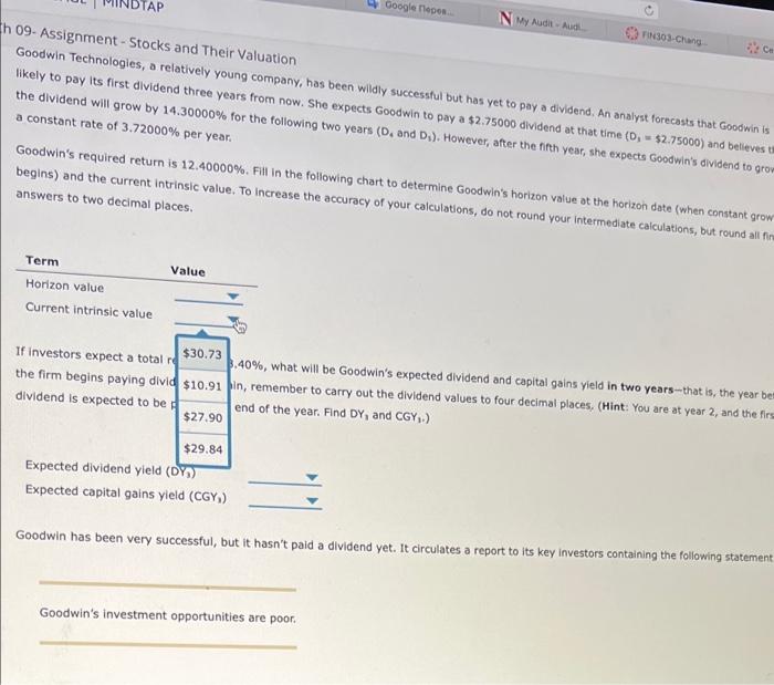 likely to pay its first dividend three years from now. She expects