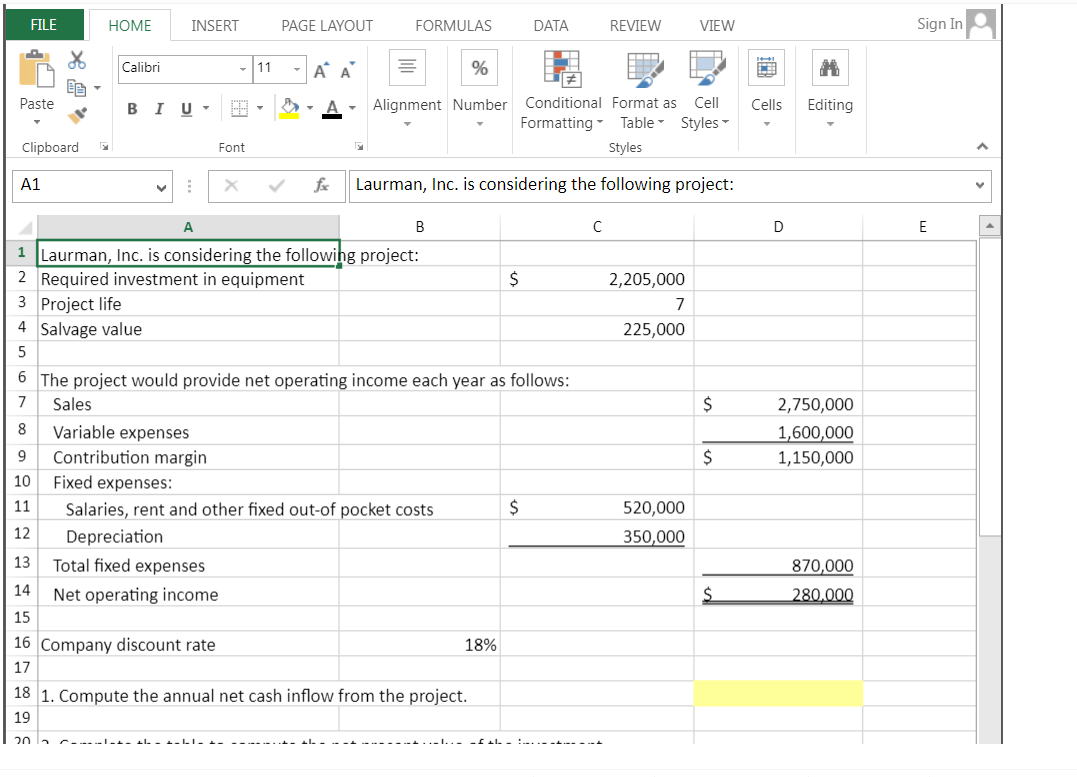 In this simulation, you will need to enter the discount factor for