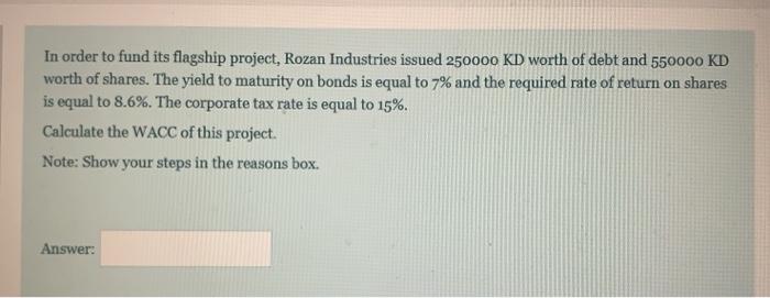  In order to fund its flagship project, Rozan Industries issued 250000