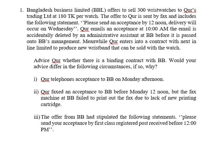 Note: This is bussiness law question so do it clearly ,