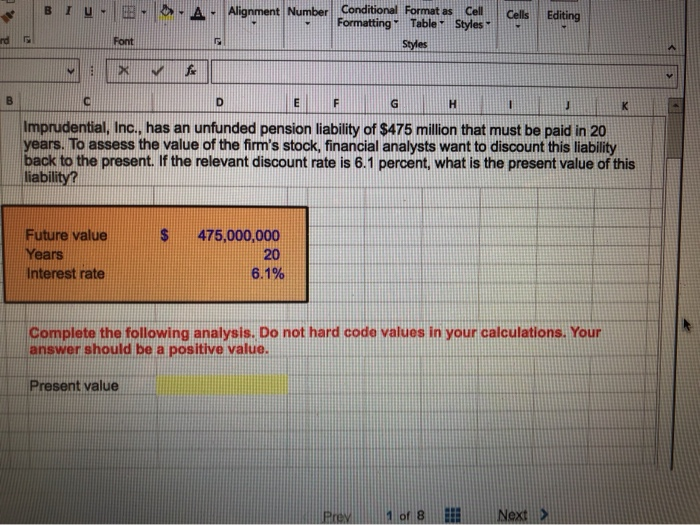 i need the formula to put into excel B IU. . .