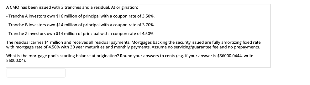 Please answer as soon as possible A CMO has been issued with