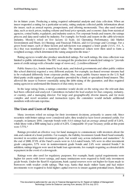 case study HARVARD BUSINESS S CHO O L 9-212-034 Kroll Bond Rating