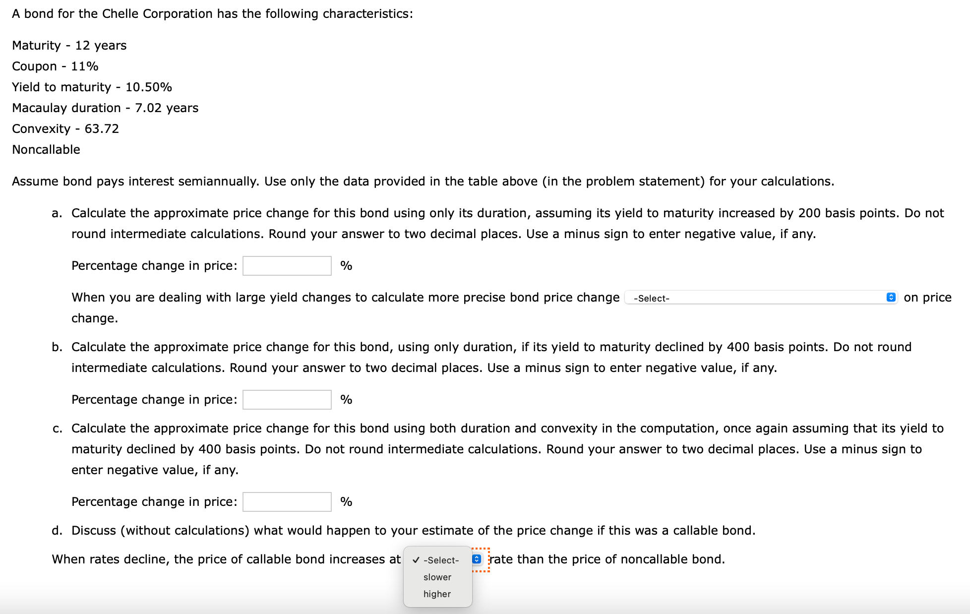 Problem 2: Problem 3: Calculate the Macaulay duration of an \8 par