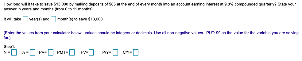  How long will it take to save $13,000 by making deposits