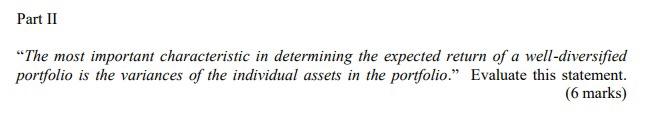 Question B3 Part II "The most important characteristic in determining the expected