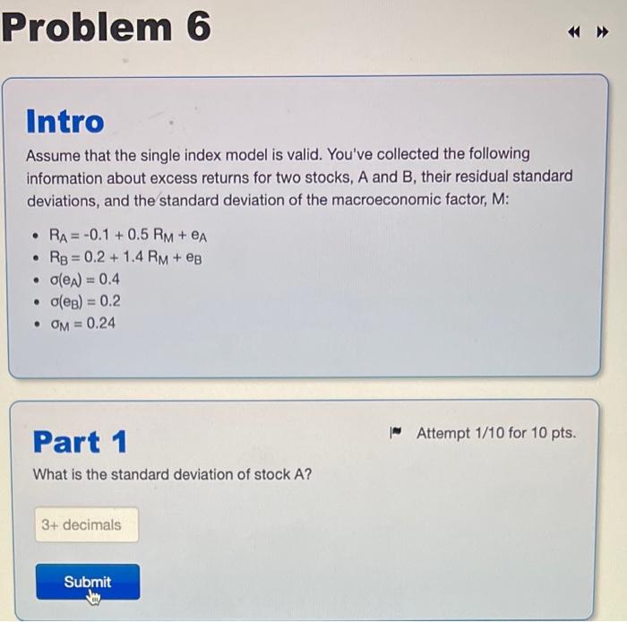 PLEASE ANSWER ALL PARTS FOR THUMBS UP Problem 6 Intro Assume that