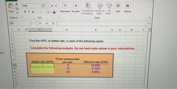  Arial - 12 A % Paste BIU- Cells Editing Alignment Number