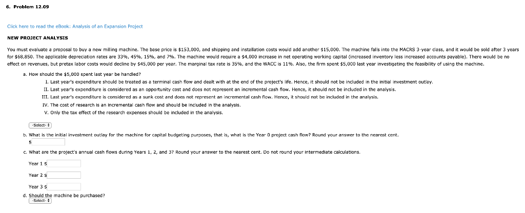  6. Problem 12.09 Click here to read the eBook: Analysis of