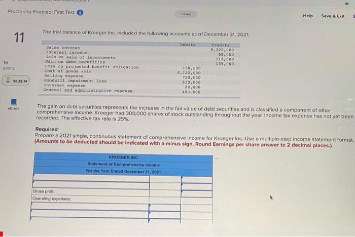 HELP PLEASE!!!!!! Proctoring Enabled: First Test Help Save & Exit The trial