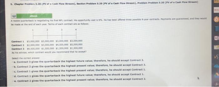  s Chapter Problem 5.20 (PV * Cash Row Stream), Section Problem