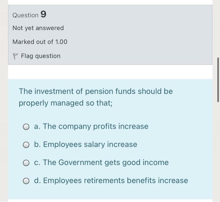 Marked out of 1.00 P Flag question Which of the following is