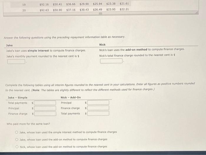 used the simple interest method to compute finance charges" ssignment: Chapter 07