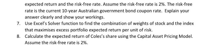 stock and the index shown below. The data is provided under the