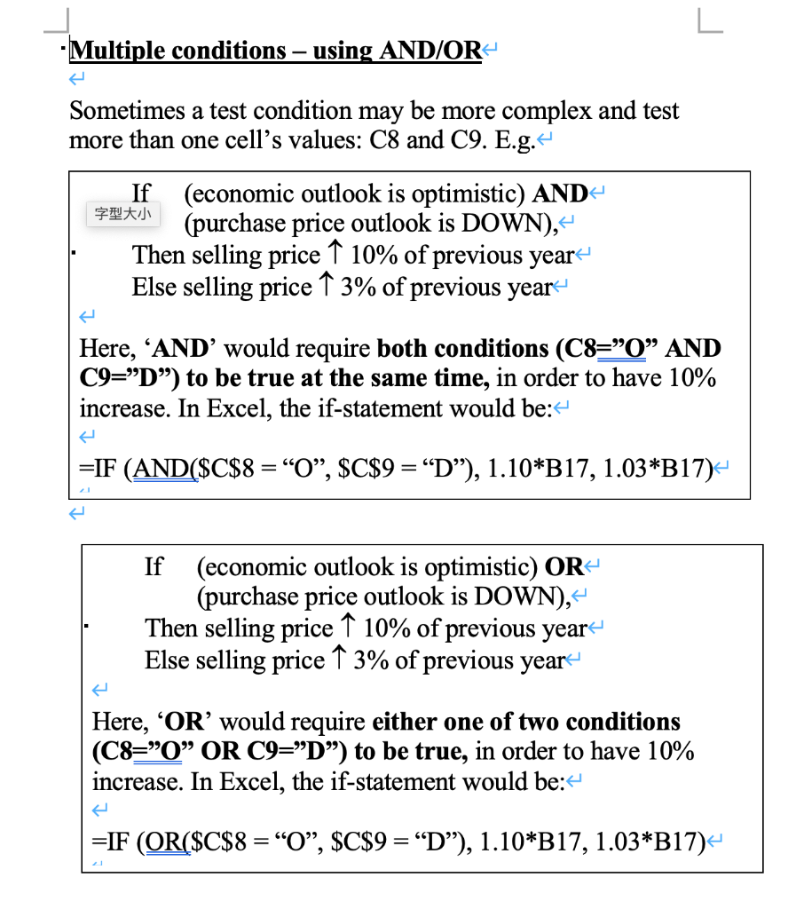  -Multiple conditions using AND/OR Sometimes a test condition may be more