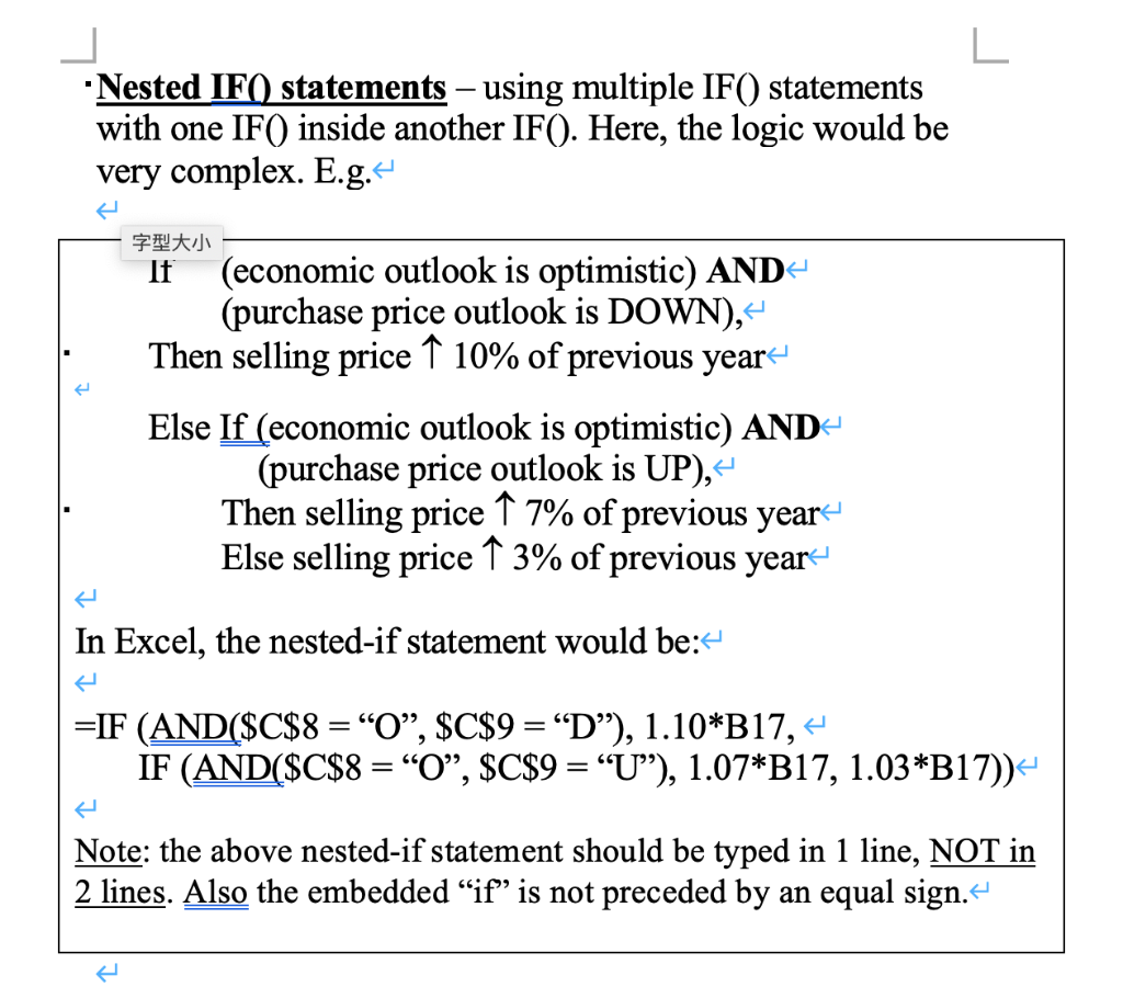 complex and test more than one cell's values: C8 and C9. E.g.