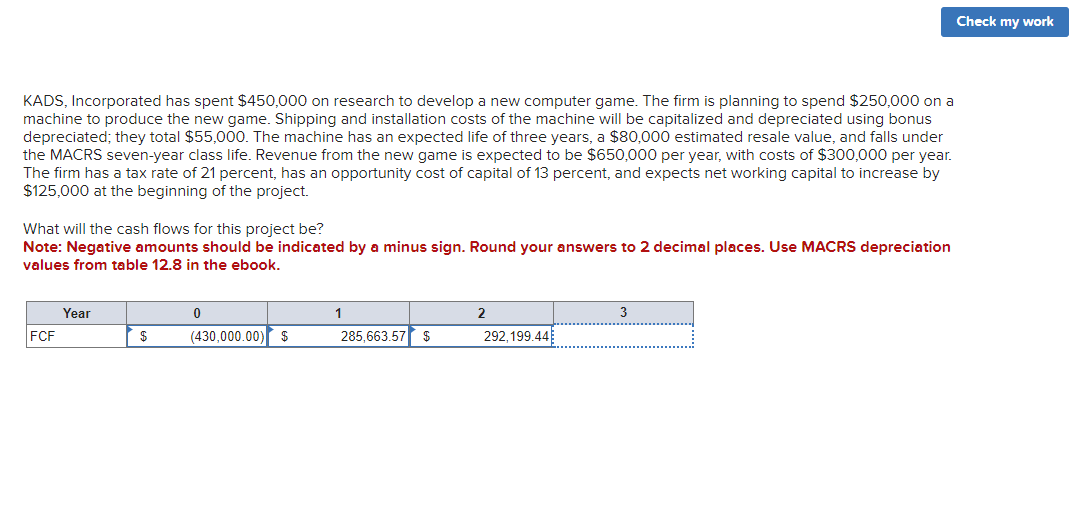  KADS, Incorporated has spent $450,000 on research to develop a new