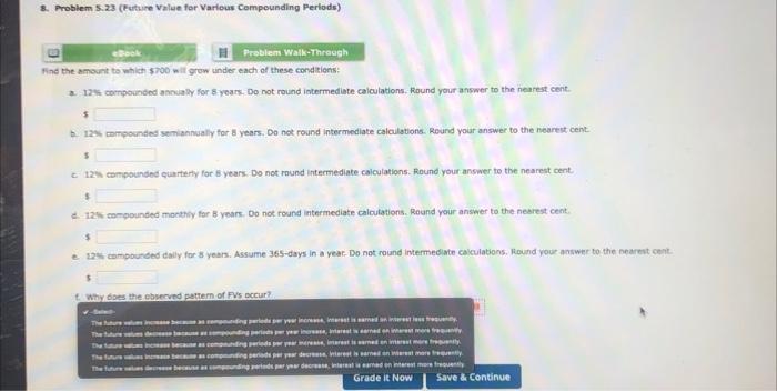  & Problem S.23 (Future Value for various compounding Periods) ebook Problem