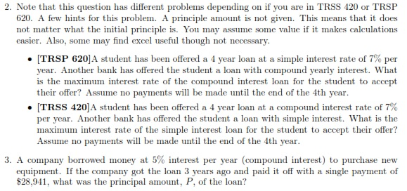  2. Note that this question has different problems depending on if