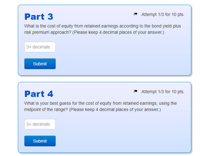 share. Analysts expect the firm's dividends to grow by 7% forever. Its