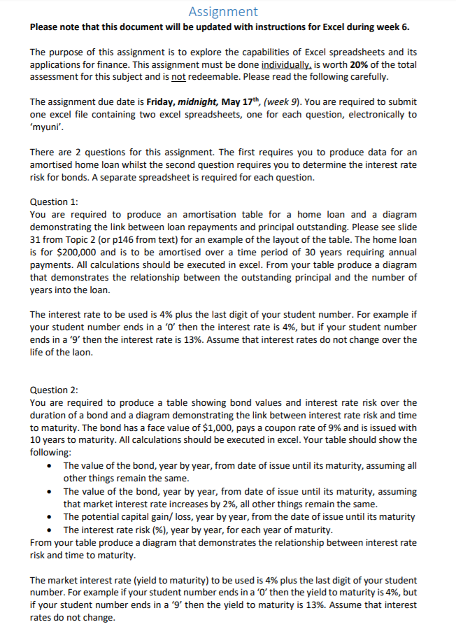  Assignment Please note that this document will be updated with instructions