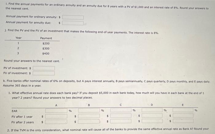 the questions below. Do not round intermediate calculations. Enter your answers as