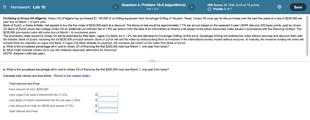  E Homework: Lab 10 Question 4, Problem 16-6 (algorithmic) Part 1