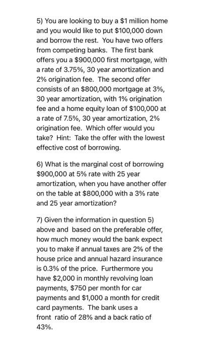  i need help with number 7 ONLY please 5) You are