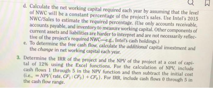 flows and NPV of a proposed new generation of mobile chips. Capital