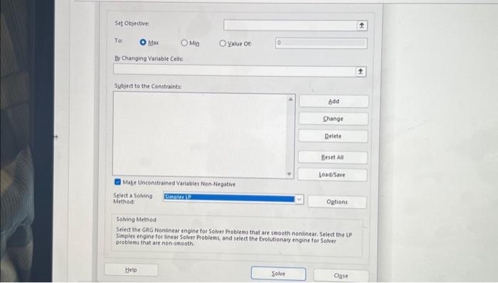 Excel, and then optimized with SOLVER. The unit cost for T300 manufactured