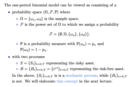 L1.38-39 2. (5 marks) Consider the one-period binomial tree model discussed in