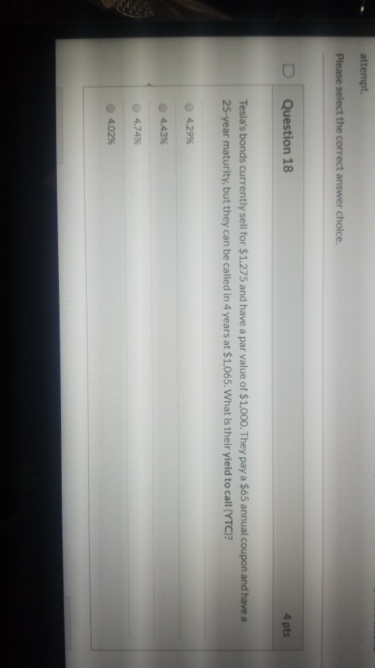  can someone help me please? attempt. Please select the correct answer