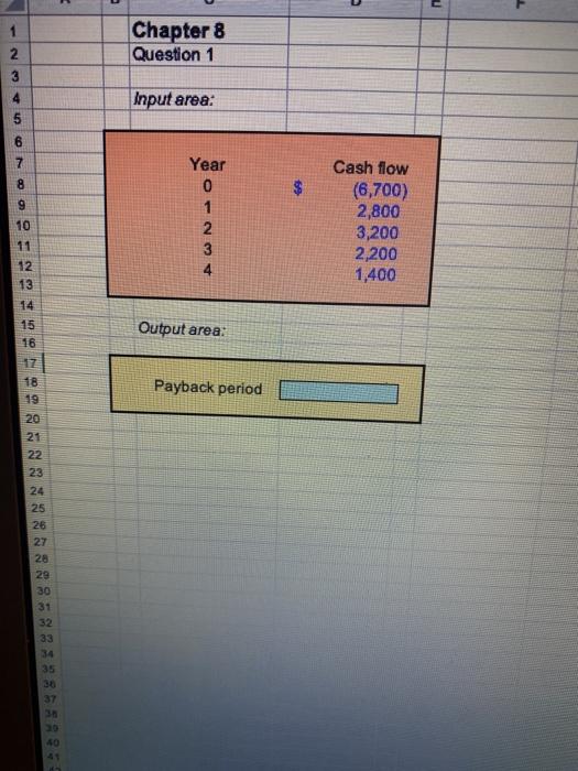 Please label all answers - 1 2 3 Chapter 8 Question 1